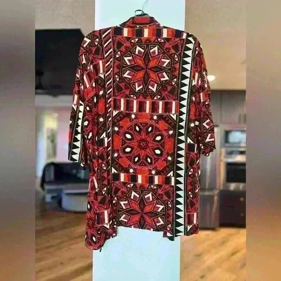 H&M Orange And Black Geometric Print jacket Size L - Picture 4 of 4